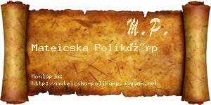 Mateicska Polikárp névjegykártya